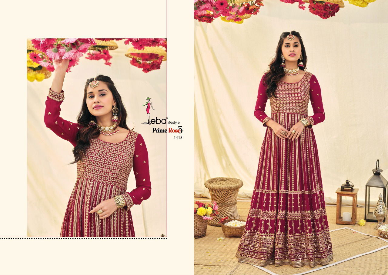 Eba Prime Rose 5 Heavy Wedding Wear Georgette Embroidery Designer Salwar Kameez Collection
